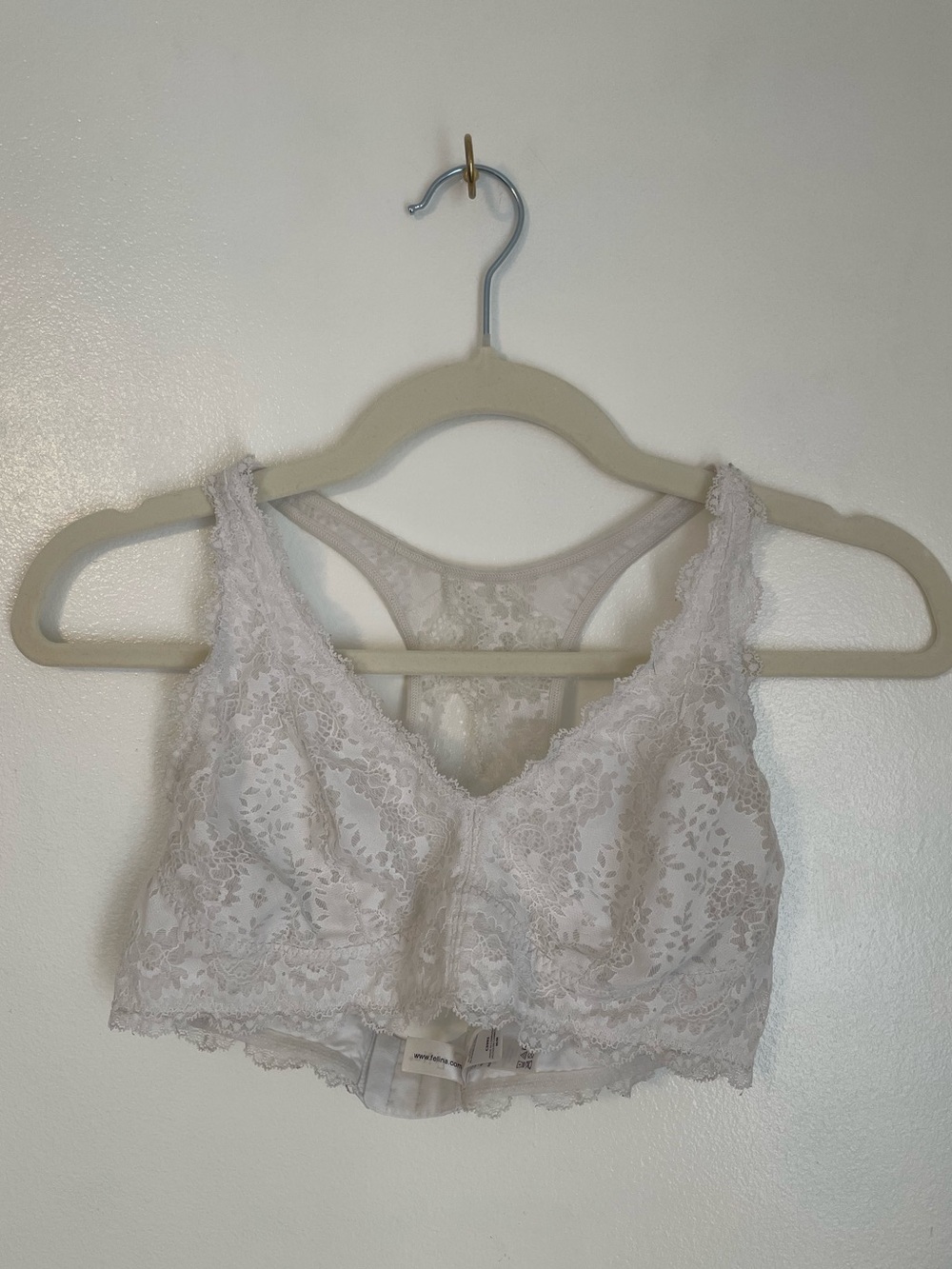 Felina white lace bralette size medium
